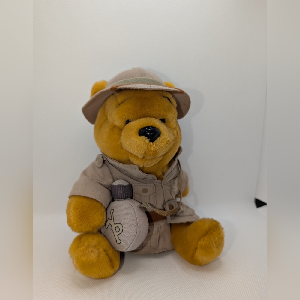 Vintage Disney Winnie the Pooh Explorer Safari Plush w/ Canteen